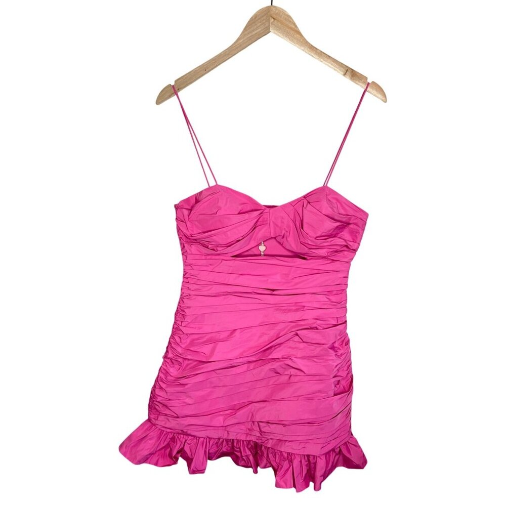 LoveShackFancy Jessilyn Pink Ruched Mini Dress Size 8